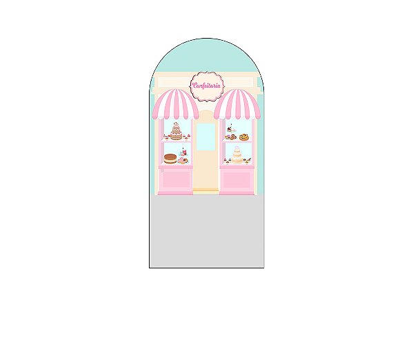 Painel Romano Veste Fácil 1,00x2,00 - Confeitaria Rosa Suave 009