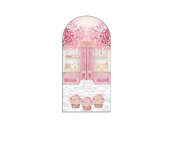 Painel Romano Veste Fácil 1,00x2,00 - Confeitaria Patisserie Rosa 012