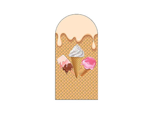 Painel Romano Veste Fácil 1,00x2,00 - Sorvete de Casquinha e Picolés 025