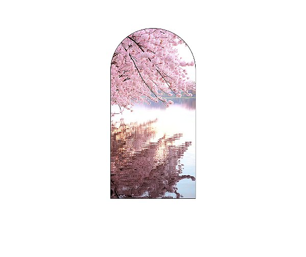 Painel Romano Veste Fácil 1,00x2,00 - Dorama Paisagem Flor de Cerejeira 005