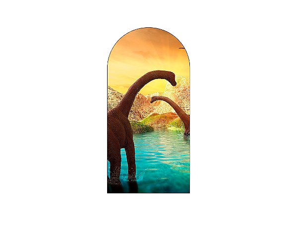 Painel Romano Veste Fácil 1,00x2,00 - Dinossauros no Lago 013
