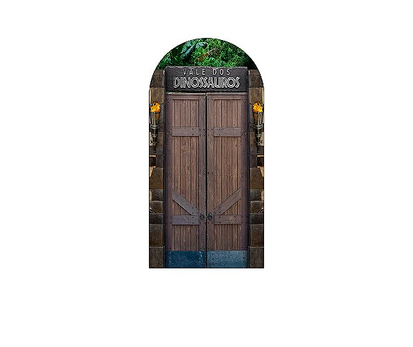 Painel Romano Veste Fácil 1,00x2,00 - Vale dos Dinossauros Efeito Madeira 015