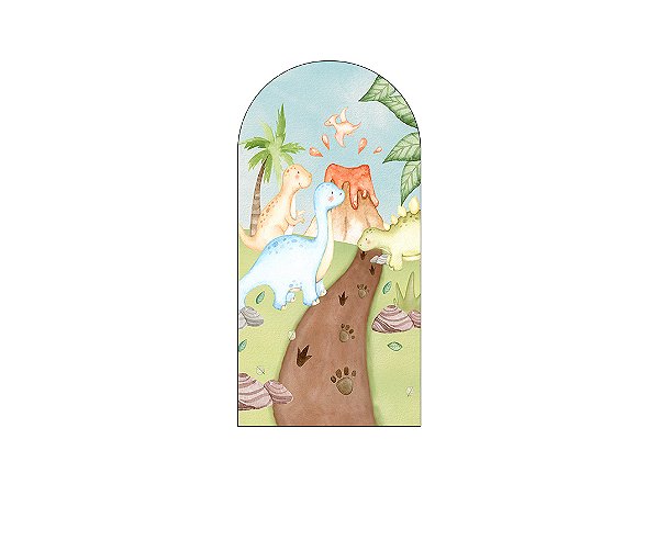 Painel Romano Veste Fácil 1,00x2,00 - Dinossauros Aquarela 022