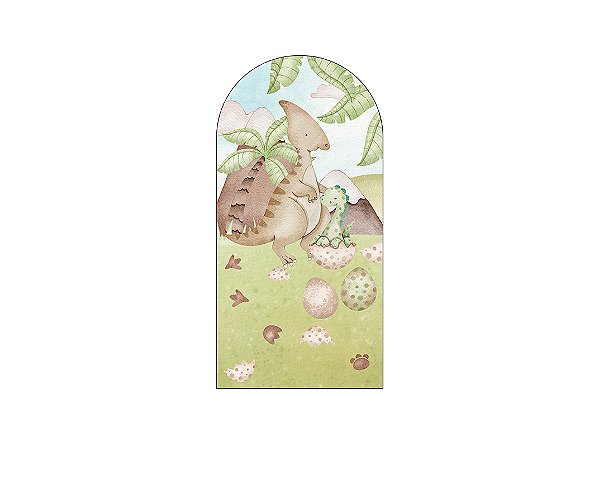 Painel Romano Veste Fácil 1,00x2,00 - Dinossauros no Montanha Aquarela 023