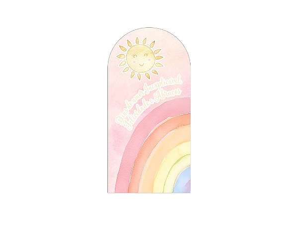 Painel Romano Veste Fácil 1,00x2,00 - Céu Rosa com Arco-íris Aquarela 044