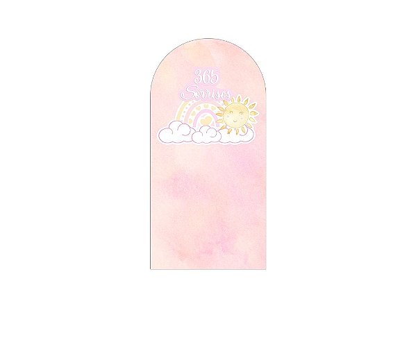 Painel Romano Veste Fácil 1,00x2,00 - 365 Sorrisos Rosa e Amarelo 045