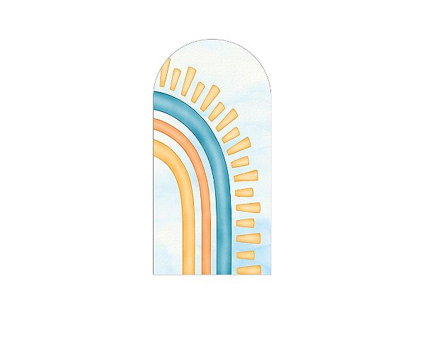 Painel Romano Veste Fácil 1,00x2,00 - 365 Sorrisos Azul e Laranja 059