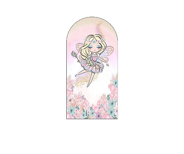 Painel Romano Veste Fácil 1,00x2,00 - Fadinha Floral Efeito Brilhos 005