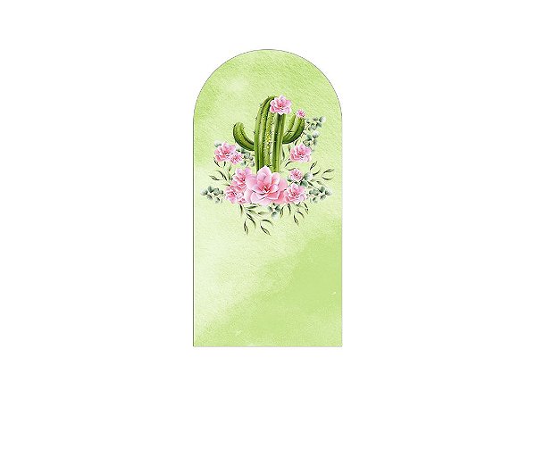 Painel Romano Veste Fácil 1,00x2,00 - Cacto e Flores Rosa 019