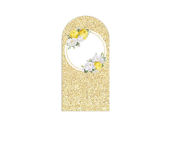 Painel Romano Veste Fácil 1,00x2,00 - Flores Amarelas e Brancas 053