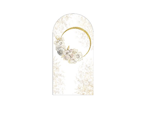 Painel Romano Veste Fácil 1,00x2,00 - Frame Floral Dourado 061
