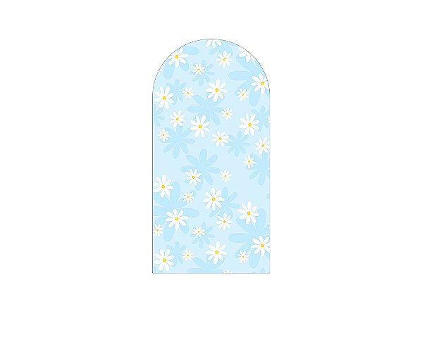 Painel Romano Veste Fácil 1,00x2,00 - Margaridas Fundo Azul 072