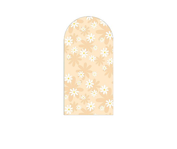 Painel Romano Veste Fácil 1,00x2,00 - Margaridas Fundo Bege 073