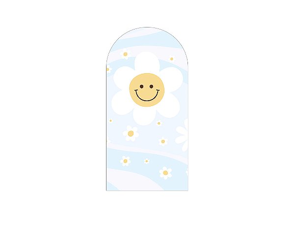 Painel Romano Veste Fácil 1,00x2,00 - Flor Sorridente Azul Suave 077