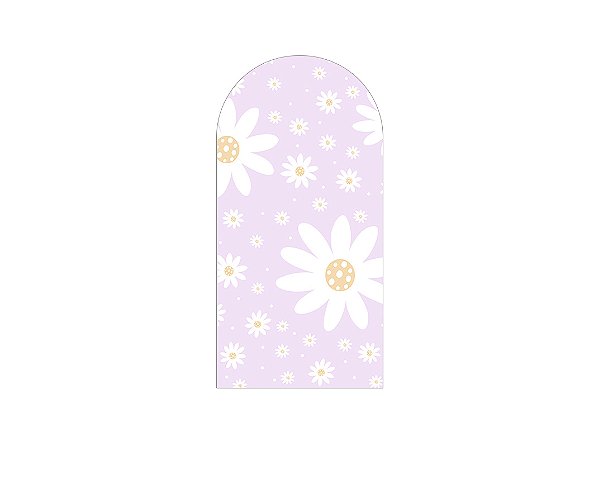 Painel Romano Veste Fácil 1,00x2,00 - Margaridas Fundo Lilás 113