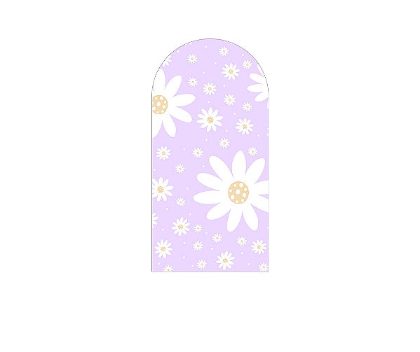 Painel Romano Veste Fácil 1,00x2,00 - Margaridas Delicadas Fundo Lilás 115