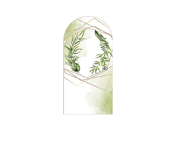 Painel Romano Veste Fácil 1,00x2,00 - Efeito Mármore Frame de Folhas 129