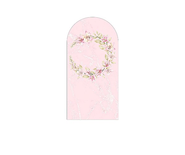 Painel Romano Veste Fácil 1,00x2,00 - Frame Flores Lírios Rosas 133