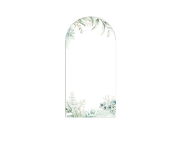 Painel Romano Veste Fácil 1,00x2,00 - Belas Folhagens Verde com Dourado 139