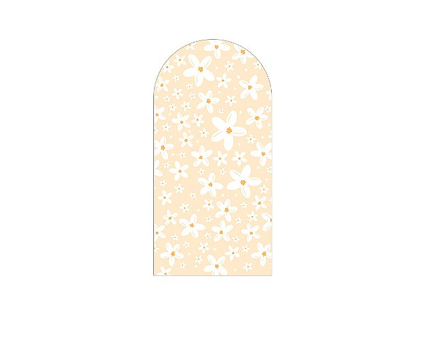 Painel Romano Veste Fácil 1,00x2,00 - Margaridas Fundo Bege 146
