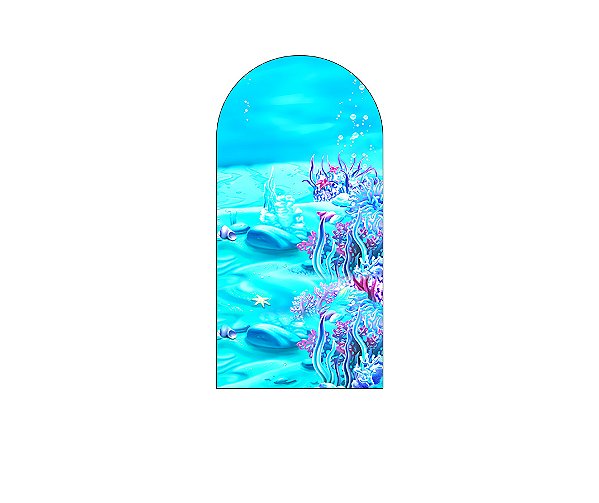 Painel De Festa Romano 1,00x2,00- Fundo do Mar Azul 002