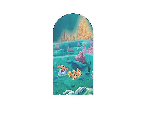 Painel De Festa Romano 1,00x2,00- Fundo do Mar Castelo Realeza 003