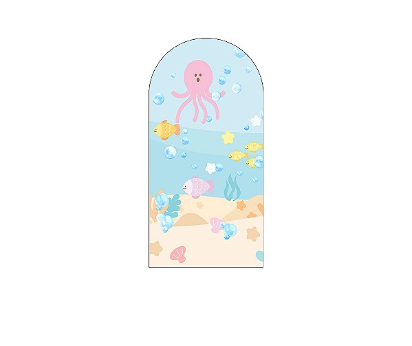 Painel De Festa Romano 1,00x2,00- Fundo do Mar Desenho 021