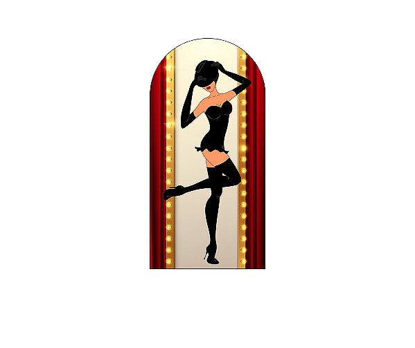 Painel De Festa Romano 1,00x2,00- Tem Cabaré Essa Noite Vermelho 011