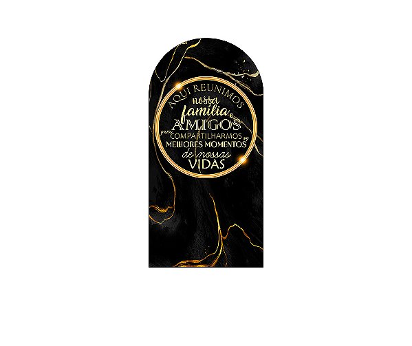 Painel De Festa Romano 1,00x2,00- Confraternização Preto com Dourado 028