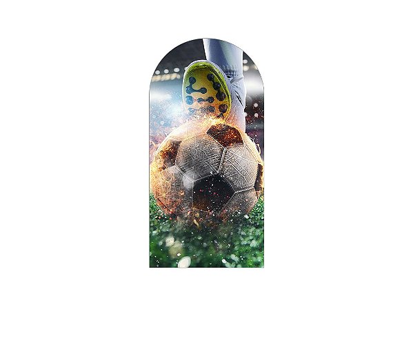 Painel De Festa Romano 1,00x2,00- Bola de Futebol Pegando Fogo 002