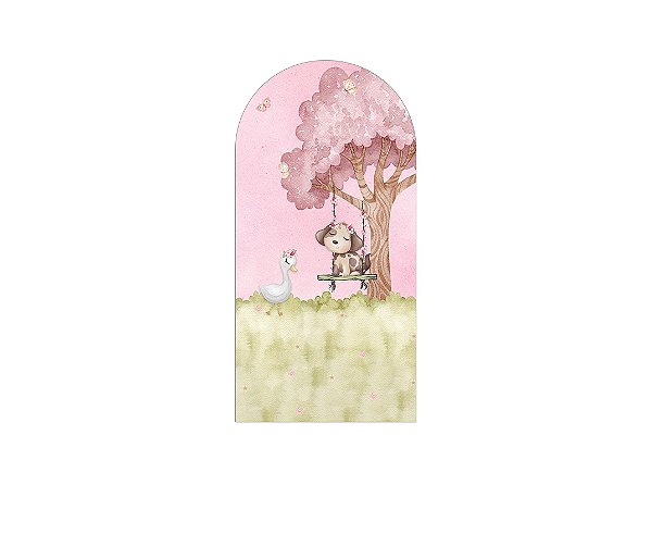 Painel De Festa Romano 1,00x2,00- Fazendinha Rosa Delicada 017