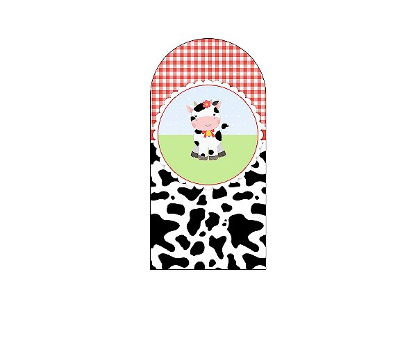 Painel De Festa Romano 1,00x2,00- Vaquinha Cute Xadrez 031
