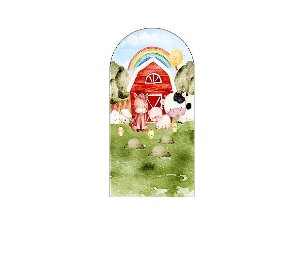 Painel De Festa Romano 1,00x2,00- Fazendinha Aquarela 034