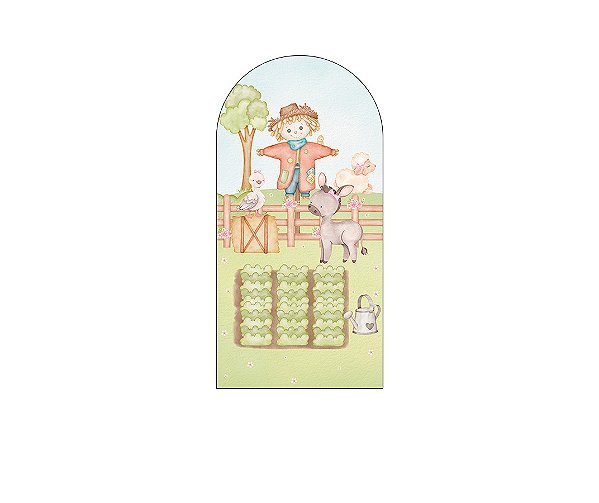 Painel De Festa Romano 1,00x2,00- Fazendinha Florida 048