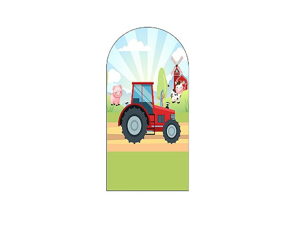 Painel De Festa Romano 1,00x2,00- Fazendinha Trator 063