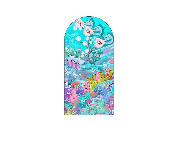 Painel Romano Veste Fácil 1,00x2,00 - Fundo do Mar Peixes Cute 005