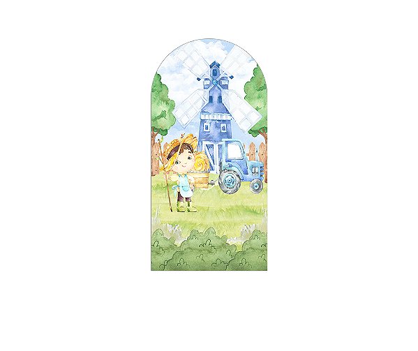 Painel Romano Veste Fácil 1,00x2,00 - Fazendinha Caminhão Azul 005