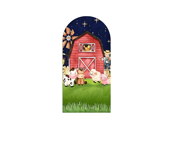Painel Romano Veste Fácil 1,00x2,00 - Fazendinha Noite Estrelada 015