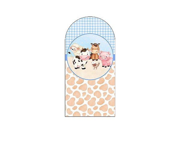 Painel Romano Veste Fácil 1,00x2,00 -  Fazendinha Baby Azul 043