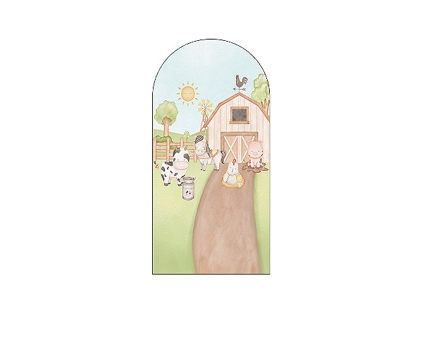 Painel Romano Veste Fácil 1,00x2,00 - Animais Fazendinha Tons Claros 047