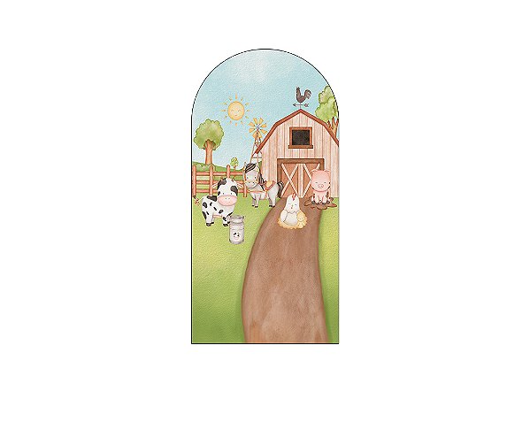 Painel Romano Veste Fácil 1,00x2,00 - Animais Fazendinha Colorida 050