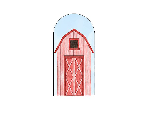 Painel Romano Veste Fácil 1,00x2,00 - Fazendinha Celeiro Vermelho 053