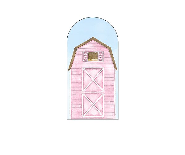 Painel Romano Veste Fácil 1,00x2,00 - Fazendinha Celeiro Rosa 054