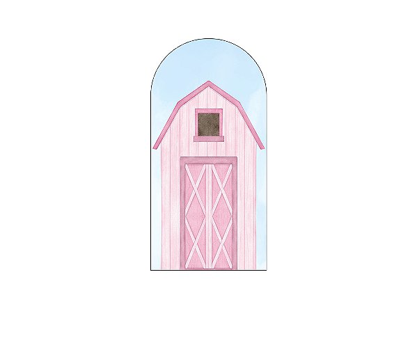 Painel Romano Veste Fácil 1,00x2,00 - Fazendinha Celeiro Rosa Claro 056