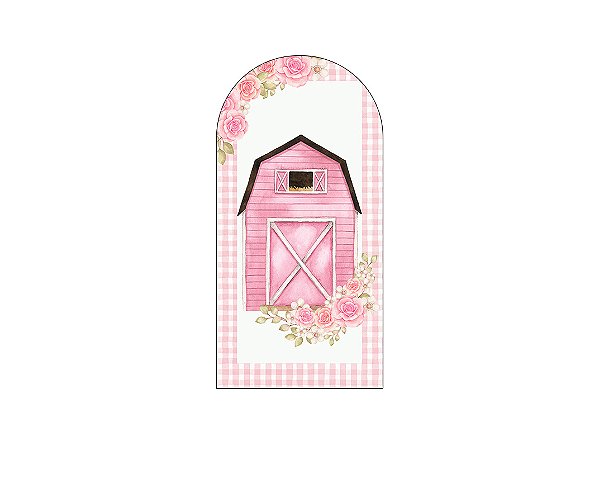 Painel Romano Veste Fácil 1,00x2,00 - Fazendinha Rosa Flores 067