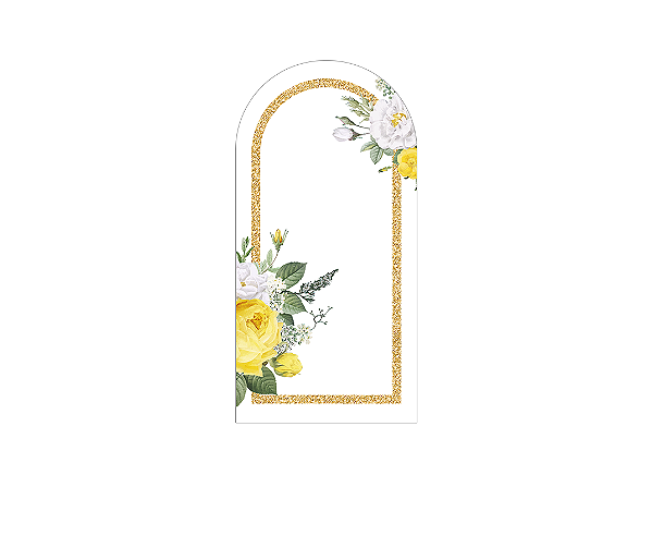 Painel Romano Veste Fácil 1,00x2,00 - Efeito Geométrico Flores Amarelo 012