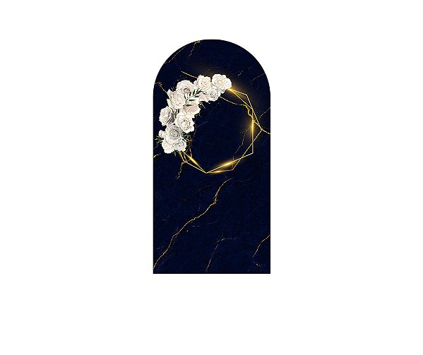 Painel Romano Veste Fácil 1,00x2,00 - Efeito Geométrico Azul Floral 030
