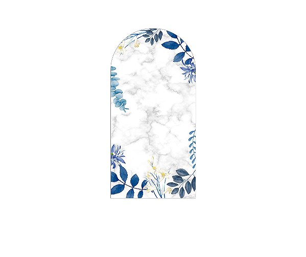 Painel Romano Veste Fácil 1,00x2,00 - Efeito Geométrico Flores Azul 031