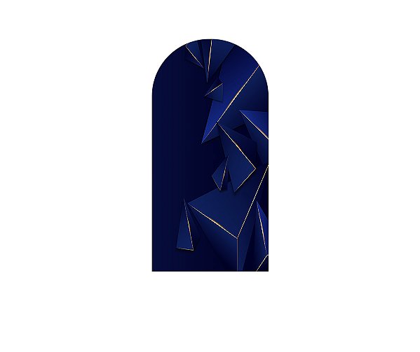 Painel Romano Veste Fácil 1,00x2,00 - Geométrico Azul com Dourado 039