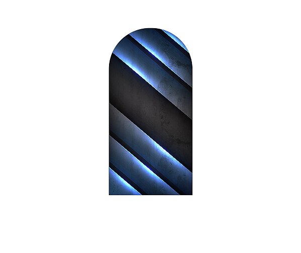 Painel Romano Veste Fácil 1,00x2,00 - Geométrico Grafite e Azul 043